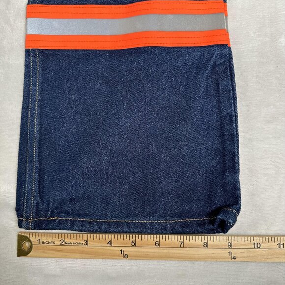 CALPIA Jeans Men Size W34 L30 Reflective Visibility Safe 100% Cotton Made in USA - Picture 4 of 9